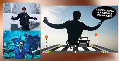 Cops use Shah Rukh Khan's iconic pose for traffic awareness