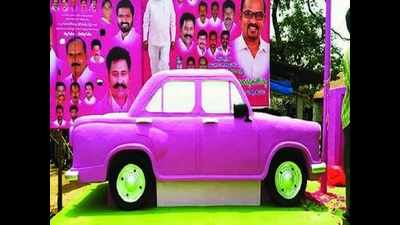 TRS Suryapet cadre get car symbol ‘cemented’