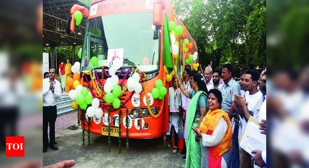Raje Flags Off Suraj Sarthi Bus To Reach Out To Youths Jaipur News Times Of India 