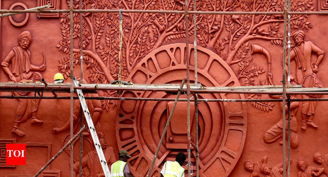 chennai metro Terracotta mural on metro station wall breaks monotony