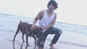 Gurmeet Choudhary takes his dog for a stroll at Juhu Beach