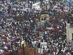 M Karunanidhi's funeral procession draws throngs of followers