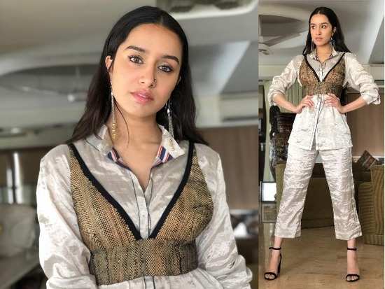 Shraddha Kapoor gives a textured twist to the pantsuit trend