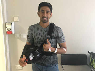 Wriddhiman Saha returns home after surgery in England, to be assessed after 3 weeks