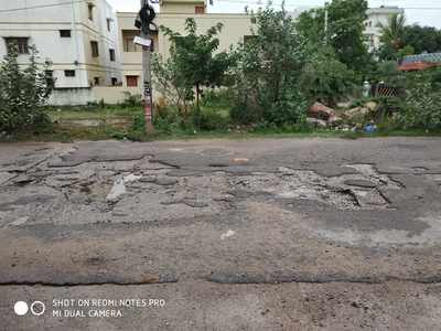 Pathetic roads in Gayatri Nagar , Jillelelguda