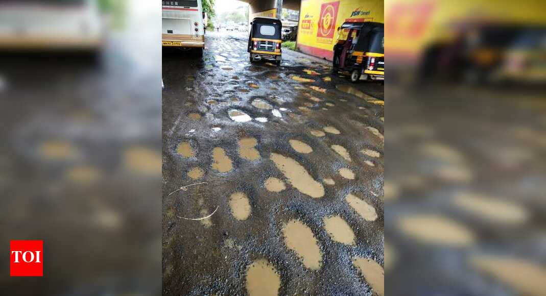 POTHOLES ON ROAD TARRED 3 MONTHS AGO - Times of India