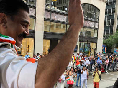 Watch: Kamal Haasan and Shruti attend India Day Parade in New York