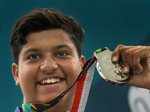 Shardul Vihan celebrates after winning silver medal