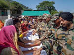 Women tie rakhis to jawans, police personnel