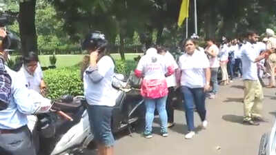 Chandigarh college girls rally for the helmet