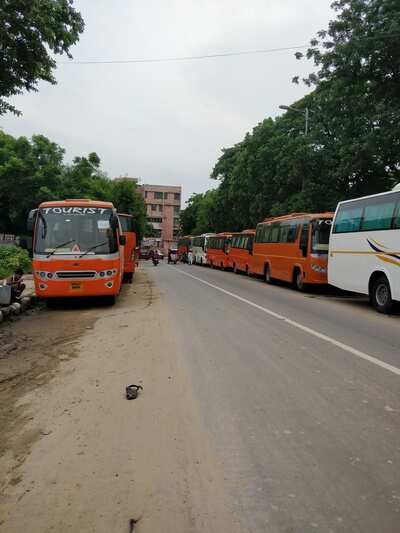Road permanently occupied by buses - Times of India