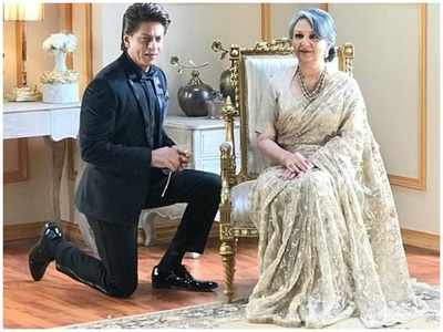 Shah Rukh Khan kneels down in front of this actress