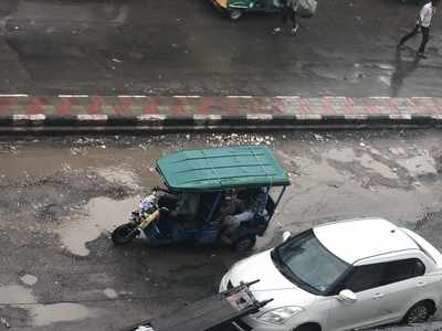 Bad roads of Naya Bazaar in Old Delhi