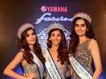 Yamaha Fascino Miss Diva 2018 runner up Roshni Sheoran, Yamaha Fascino Miss Diva 2018 Nehal Chudasama, and Yamaha Fascino Miss Diva Supranational 2018 Aditi Hundia