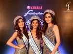 Yamaha Fascino Miss Diva 2018 runner up Roshni Sheoran, Yamaha Fascino Miss Diva 2018 Nehal Chudasama, and Yamaha Fascino Miss Diva Supranational 2018 Aditi Hundia