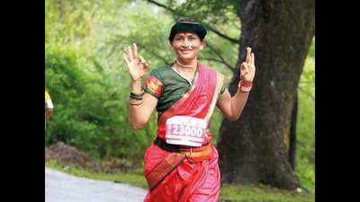 Meet the Mumbai woman marathoner in a nauvari!