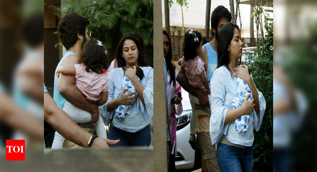 Photos: Shahid Kapoor, Mira Rajput along with Misha and the new born ...