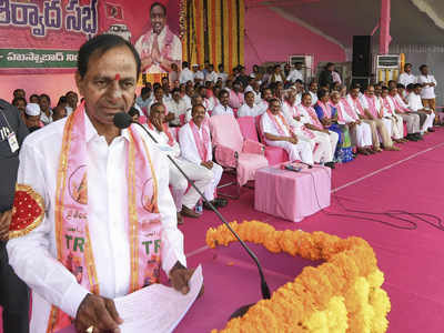 KCR sounds poll bugle in Telangana; Congress appeals for united fight to defeat TRS
