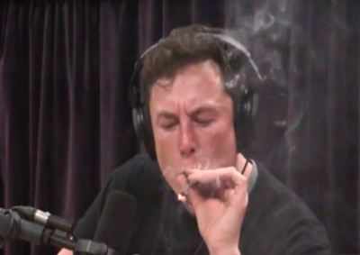 Tesla CEO Elon Musk smokes weed on live webcast