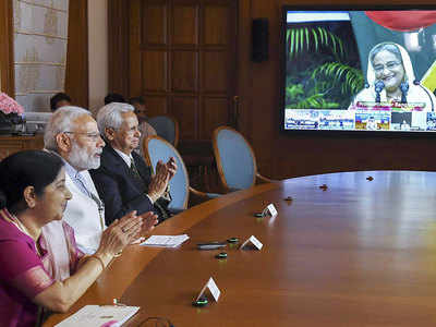 PM Modi, Sheikh Hasina launch rail, power projects in Bangladesh via video link