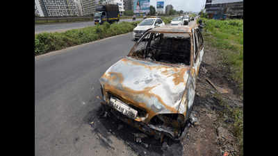 Pune: Woman being driven to hospital dies inside car that burst into flames