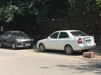 Residents block parking space
