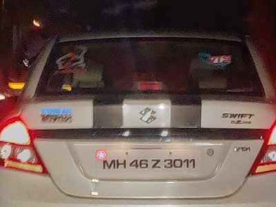 illegal use of police symbols on vehicle