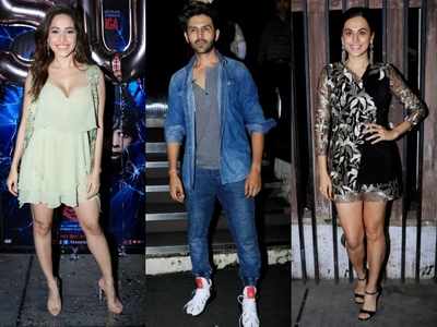 Photos: Kartik Aaryan, Taapsee Pannu, Nushrat Bharucha and others attend the success party of 'Stree'