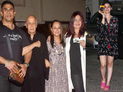 Photos: Alia Bhatt, Pooja Bhatt and Soni Razdan celebrates Mahesh Bhatt's 70th birthday