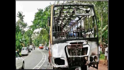 Biker races to death, KSRTC bus catches fire in collision | Kochi News ...