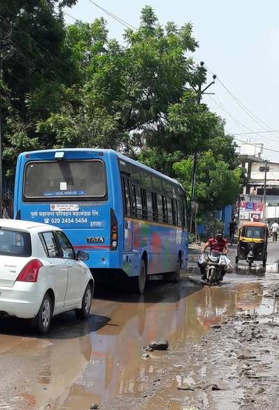 water clogged roads