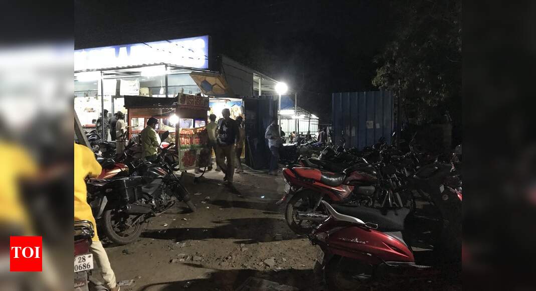 Wine Shop open for drinking on the site Times of India