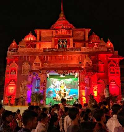 Navsarvajanik Ganesh Mandal, a major attraction during Ganeshotsav