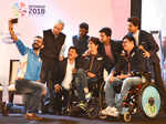 Rao Inderjit Singh, Mariyappan Thangavelu, Deepa Malik, Varun Bhati, Shah Rukh Khan and Devendra Jhajharia 