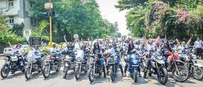 Women bikers throng the city to send out a message: they are more than just pillion riders
