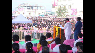 Telangana: KCR hits out at Chandrababu Naidu, Congress at a public meeting in Nizamabad