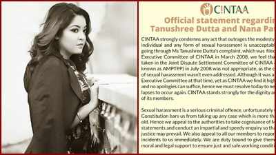 CINTAA issues apology to Tanushree Dutta for not taking action in 2008