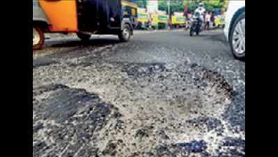 Potholes before cement roads not allowing smooth sailing