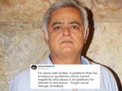 Hansal Mehta quits Twitter after getting trolled for tweets on Vikas Bhal