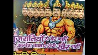 BJYM posters depict Congress leader Thakor as Ravana
