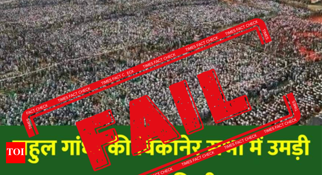 FAKE ALERT: Photo from 2013 Congress rally shared saying 25 lakh people attended Rahul Gandhi's Bikaner rally - Times of India