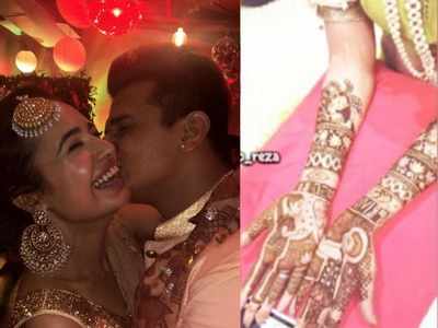 Prince Narula- Yuvika Chaudhary's Mehendi design has a romantic scene from Bigg Boss 9