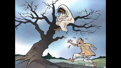 ‘Ghostly’ woman on tree spooks locals in Gujarat