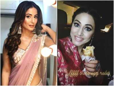 Kasautii Zindagii Kay 2's Hina Khan cheating her diet during Durga Pooja proves her happiness lies in food