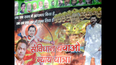 Posters in Patna show Tejashwi Yadav as 'Rama', Nitish Kumar as 'Ravana'