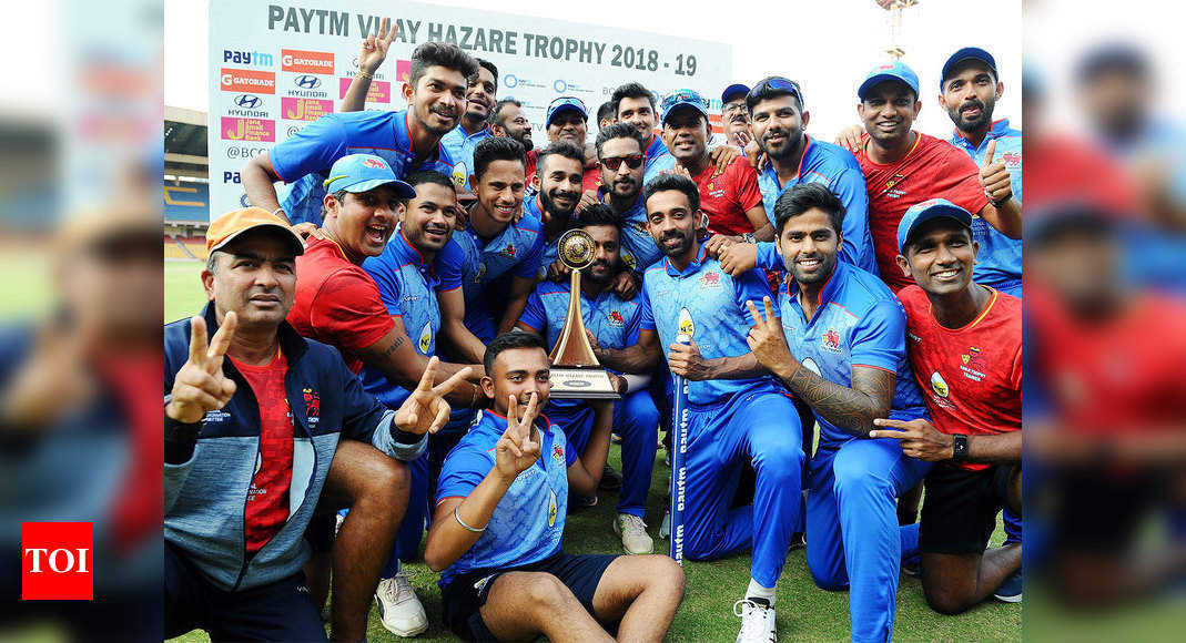 Vijay Hazare Trophy champions await match fee, DA | Cricket News ...