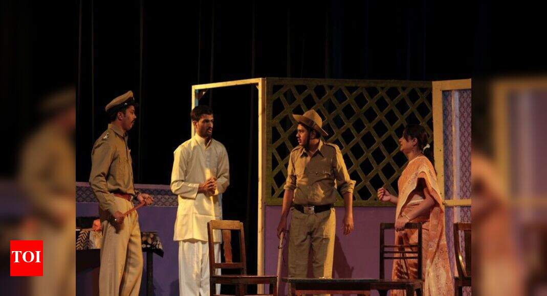 A Kannada play about the role of strong political influence Kannada