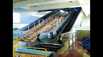 Additional escalator at airport metro to ease air passenger movement
