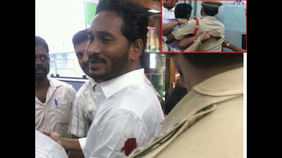 YSRCP chief YS Jaganmohan Reddy attacked at Vizag Airport