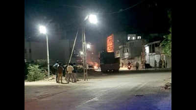 Mahuva tense, mobs torch five shops; 35 held for rioting